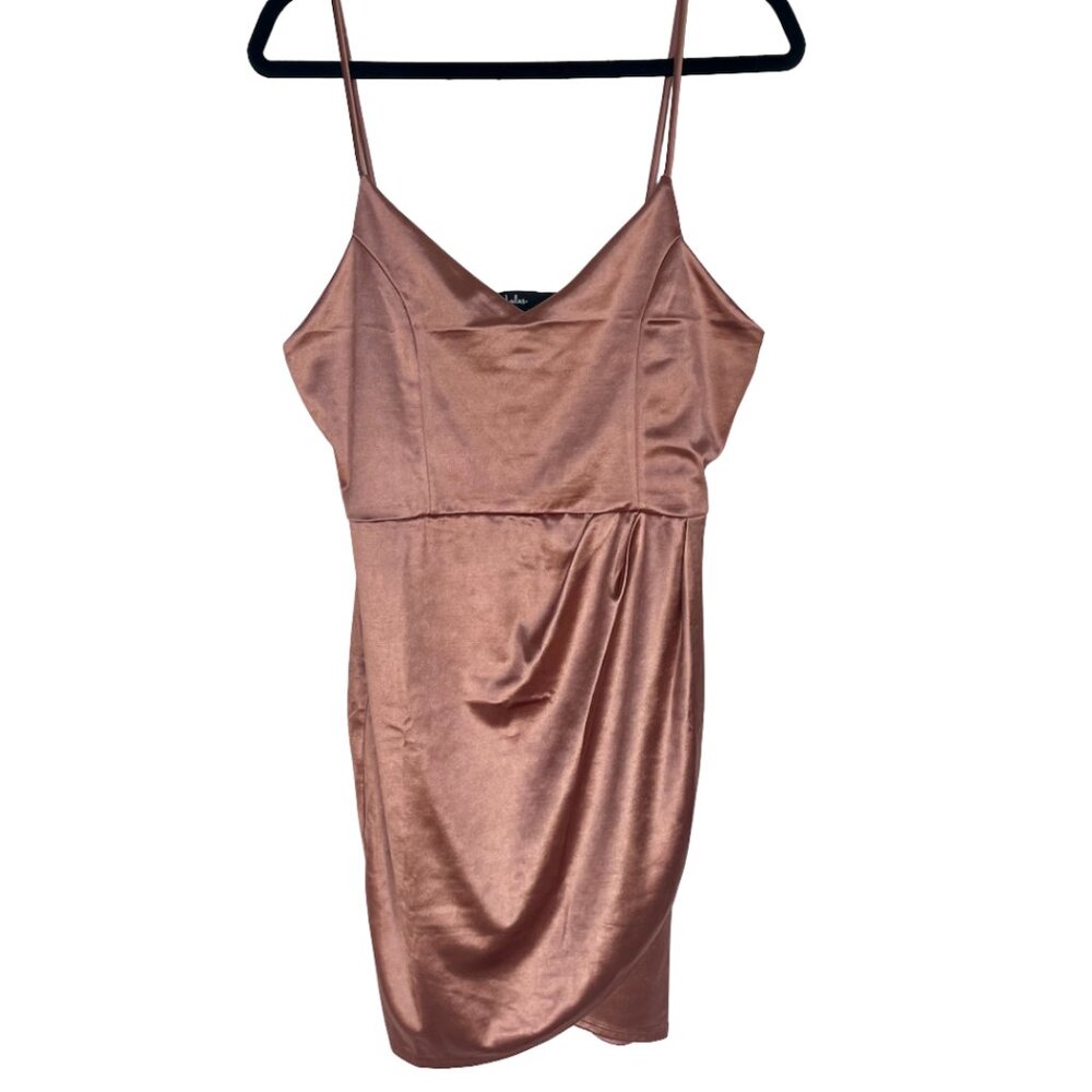 NWT Lulu’s Silky Bronze Mini Dress